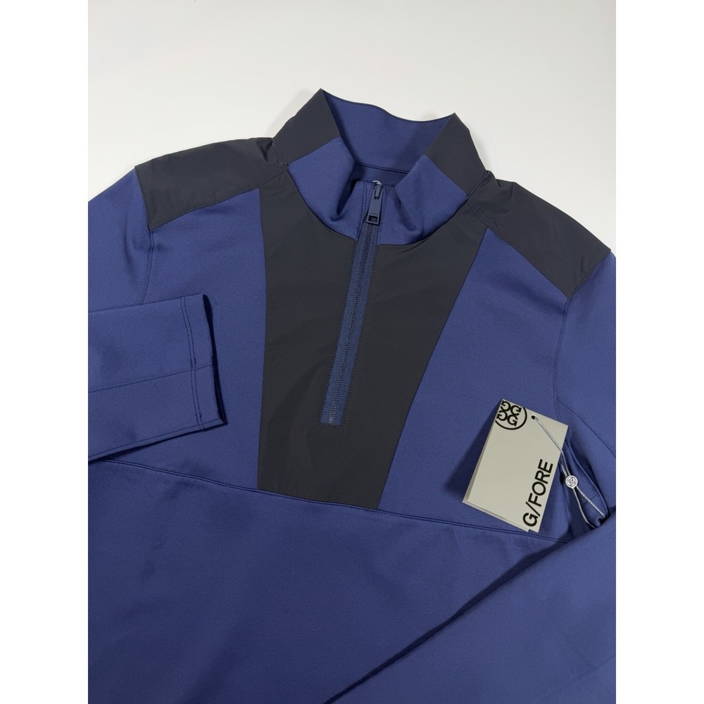 G/Fore Double Knit Brushed Back Scuba 1/4 Zip Pullover Mens Size Small Navy NWT